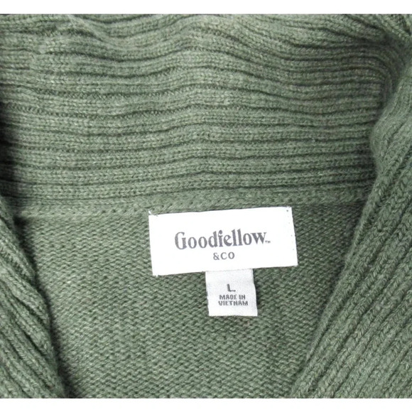 Goodfellow & Co Cowl Neck Ribbed Knit Pullover Sweater Men’s Size Large Green - Picture 3 of 5